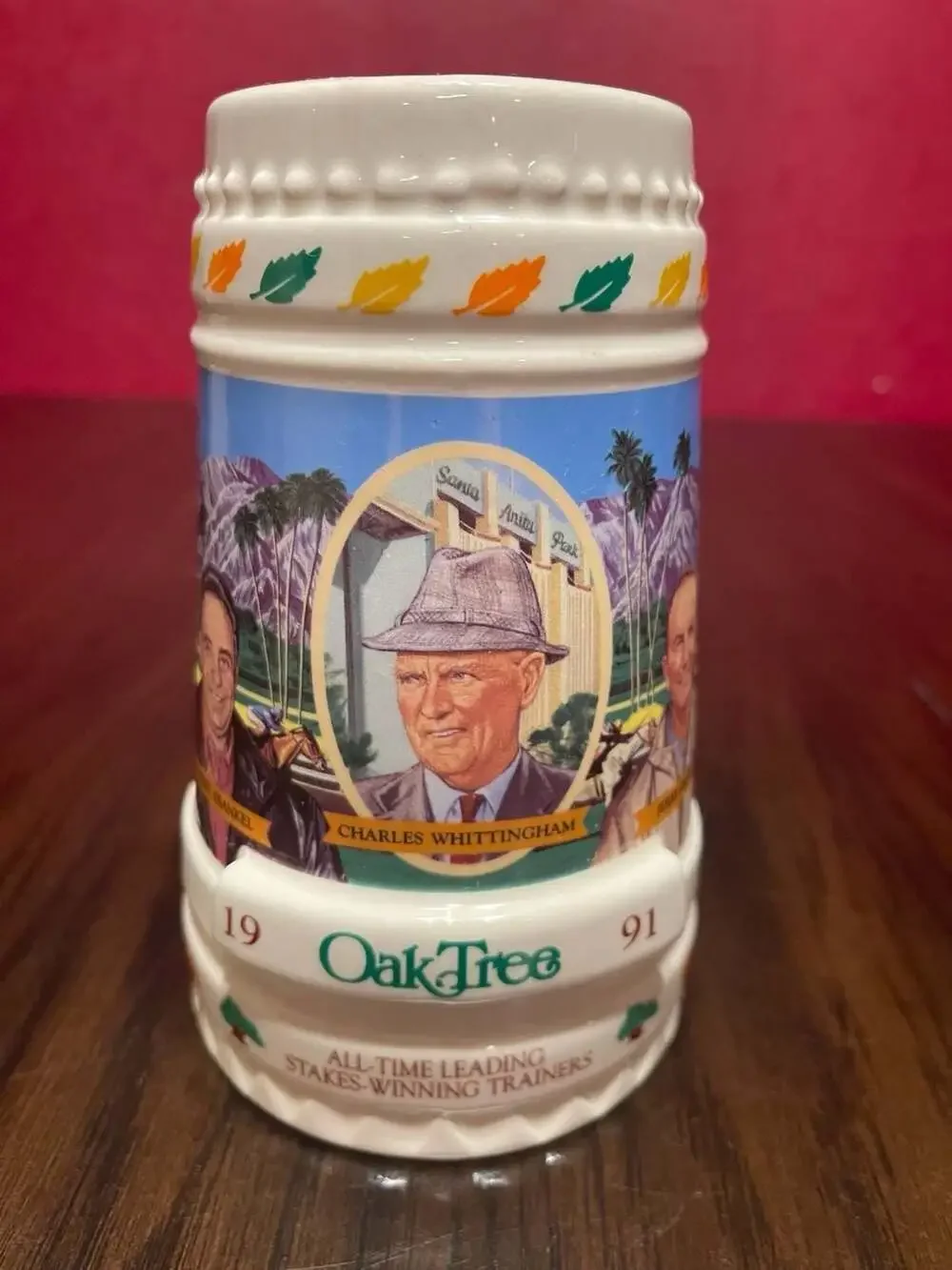 1991 Oak Tree Racing Association All-Time Leading Stakes Trainers Beer Stein